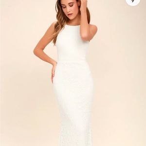 NWT Lulus Ephemeral Allure Ivory Lace Maxi Dress